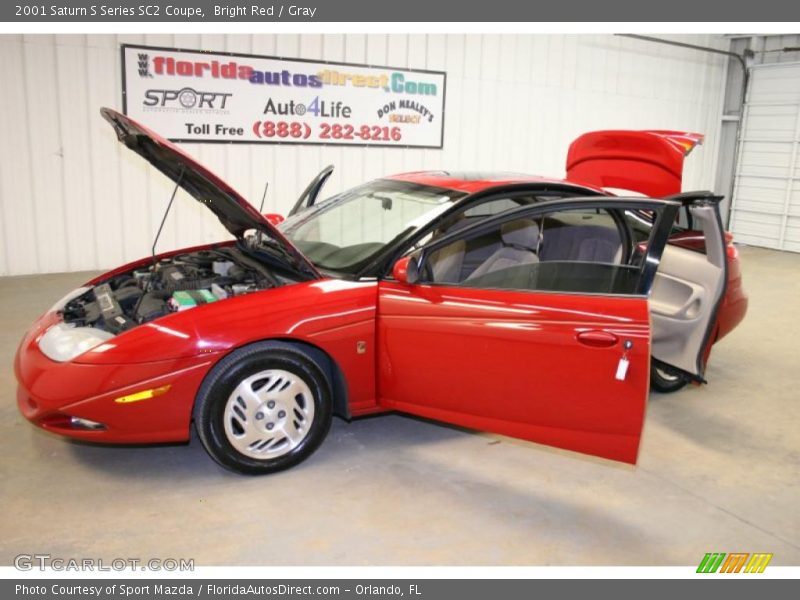 Bright Red / Gray 2001 Saturn S Series SC2 Coupe