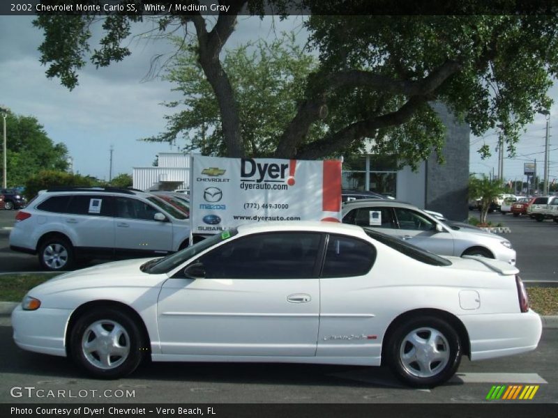 White / Medium Gray 2002 Chevrolet Monte Carlo SS