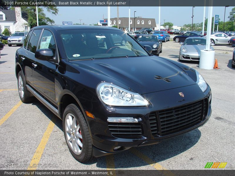 Basalt Black Metallic / Black Full Leather 2008 Porsche Cayenne Turbo