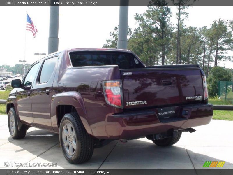 Dark Cherry Pearl / Beige 2008 Honda Ridgeline RTX