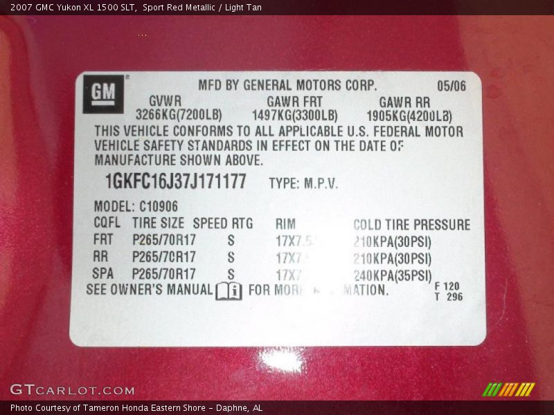 Sport Red Metallic / Light Tan 2007 GMC Yukon XL 1500 SLT