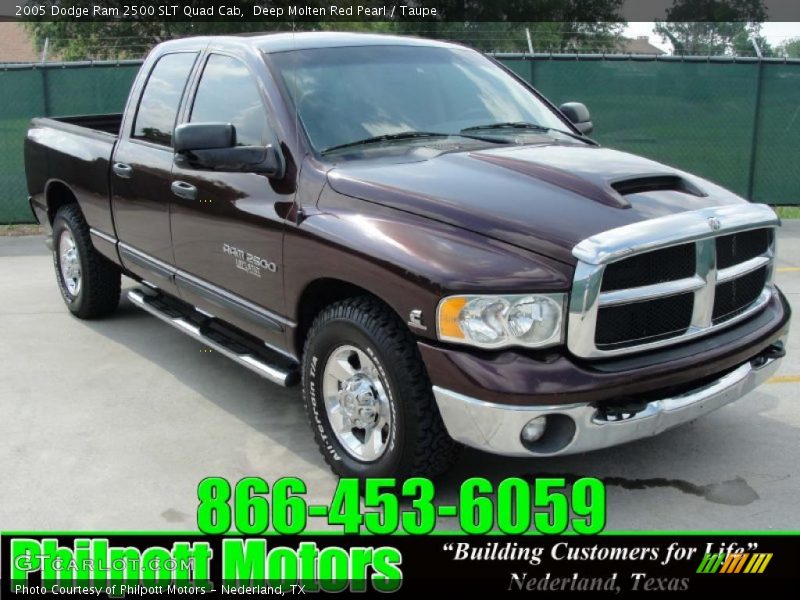Deep Molten Red Pearl / Taupe 2005 Dodge Ram 2500 SLT Quad Cab