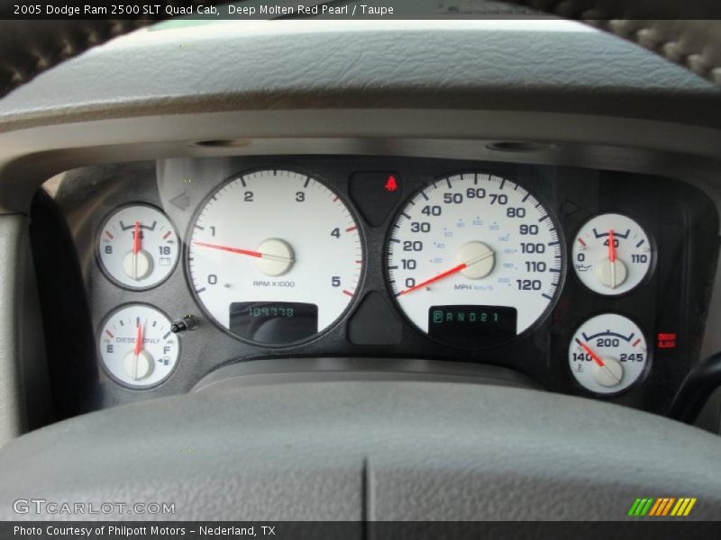 Deep Molten Red Pearl / Taupe 2005 Dodge Ram 2500 SLT Quad Cab