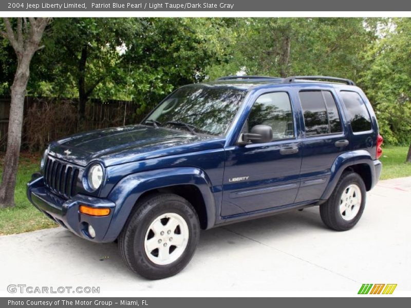 Patriot Blue Pearl / Light Taupe/Dark Slate Gray 2004 Jeep Liberty Limited