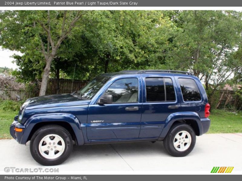 Patriot Blue Pearl / Light Taupe/Dark Slate Gray 2004 Jeep Liberty Limited