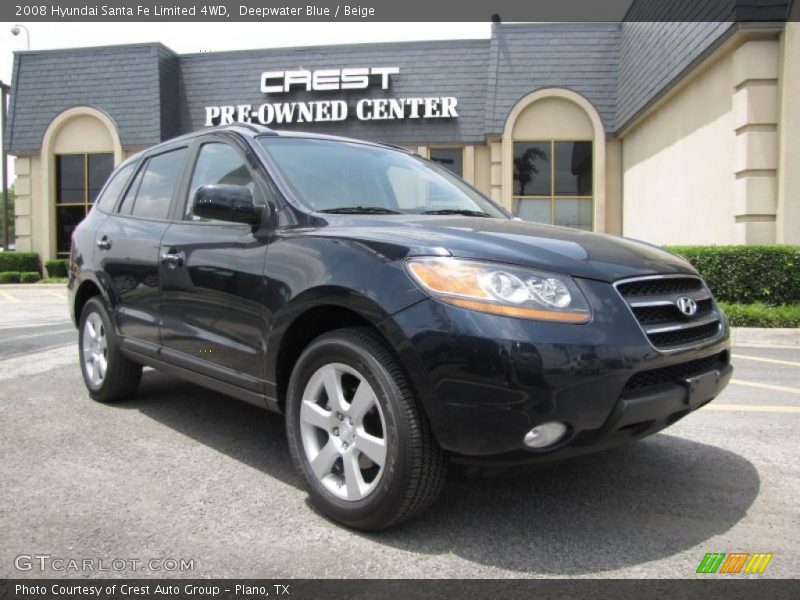 Deepwater Blue / Beige 2008 Hyundai Santa Fe Limited 4WD