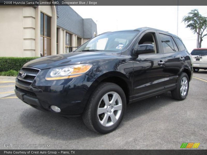 Deepwater Blue / Beige 2008 Hyundai Santa Fe Limited 4WD