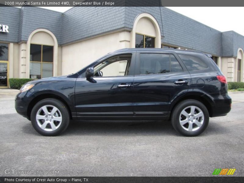 Deepwater Blue / Beige 2008 Hyundai Santa Fe Limited 4WD