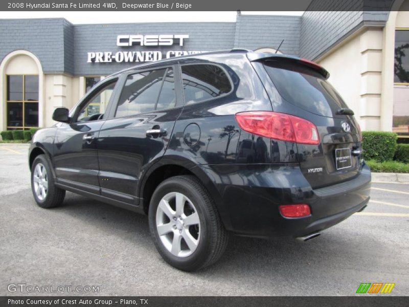 Deepwater Blue / Beige 2008 Hyundai Santa Fe Limited 4WD