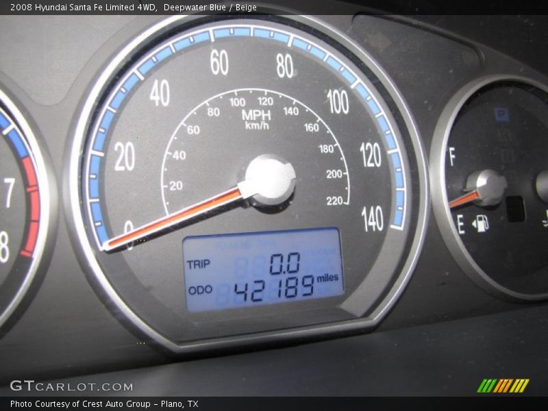 Deepwater Blue / Beige 2008 Hyundai Santa Fe Limited 4WD