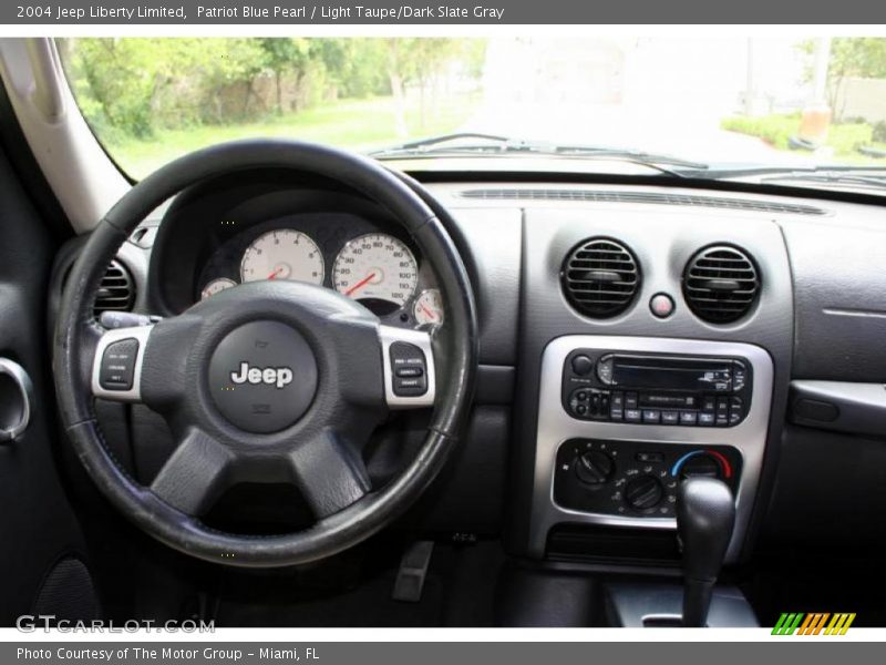 Patriot Blue Pearl / Light Taupe/Dark Slate Gray 2004 Jeep Liberty Limited