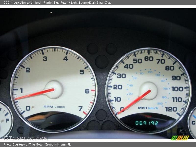 Patriot Blue Pearl / Light Taupe/Dark Slate Gray 2004 Jeep Liberty Limited