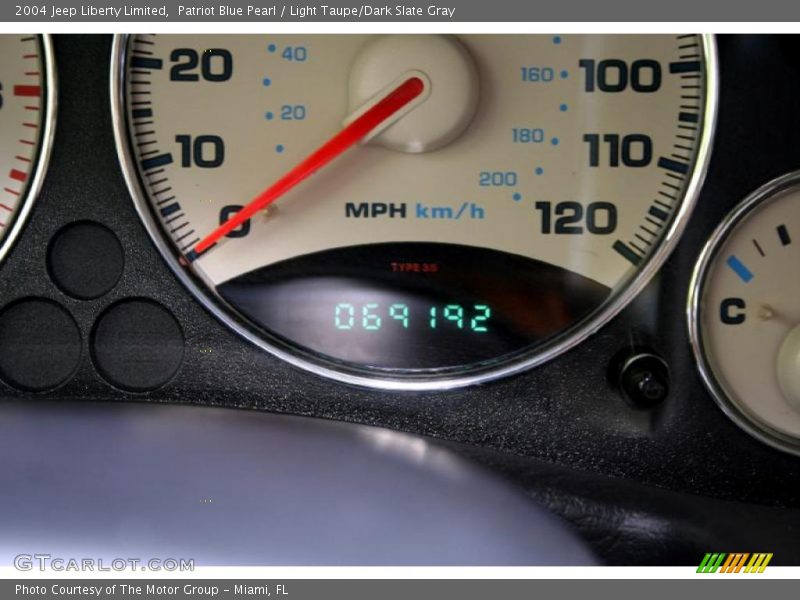 Patriot Blue Pearl / Light Taupe/Dark Slate Gray 2004 Jeep Liberty Limited
