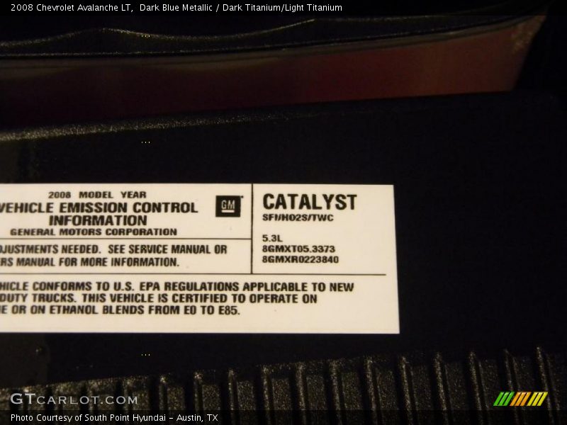 Dark Blue Metallic / Dark Titanium/Light Titanium 2008 Chevrolet Avalanche LT
