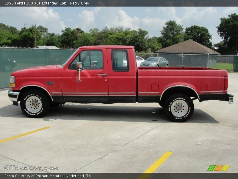 Red / Grey 1993 Ford F150 XLT Extended Cab