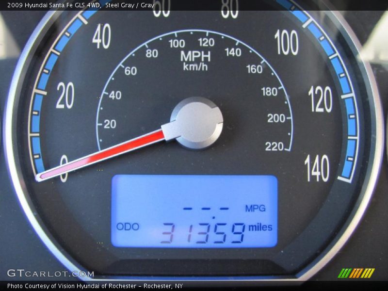 Steel Gray / Gray 2009 Hyundai Santa Fe GLS 4WD