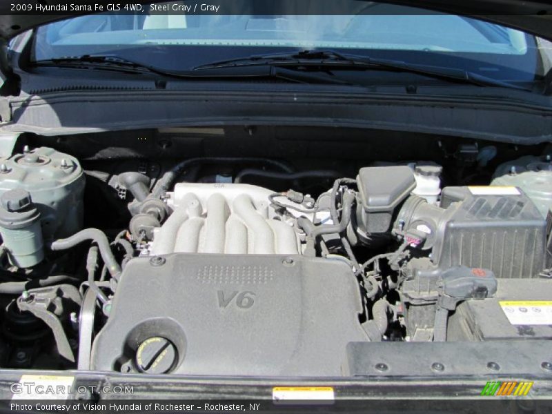 Steel Gray / Gray 2009 Hyundai Santa Fe GLS 4WD