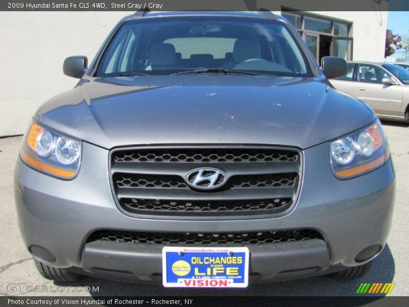 Steel Gray / Gray 2009 Hyundai Santa Fe GLS 4WD