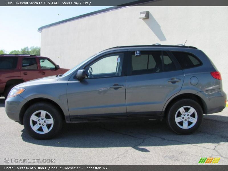 Steel Gray / Gray 2009 Hyundai Santa Fe GLS 4WD