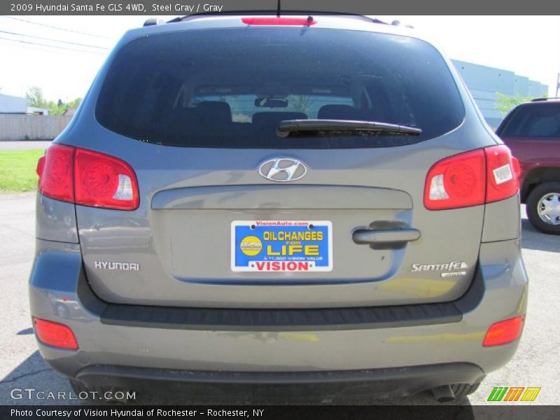 Steel Gray / Gray 2009 Hyundai Santa Fe GLS 4WD