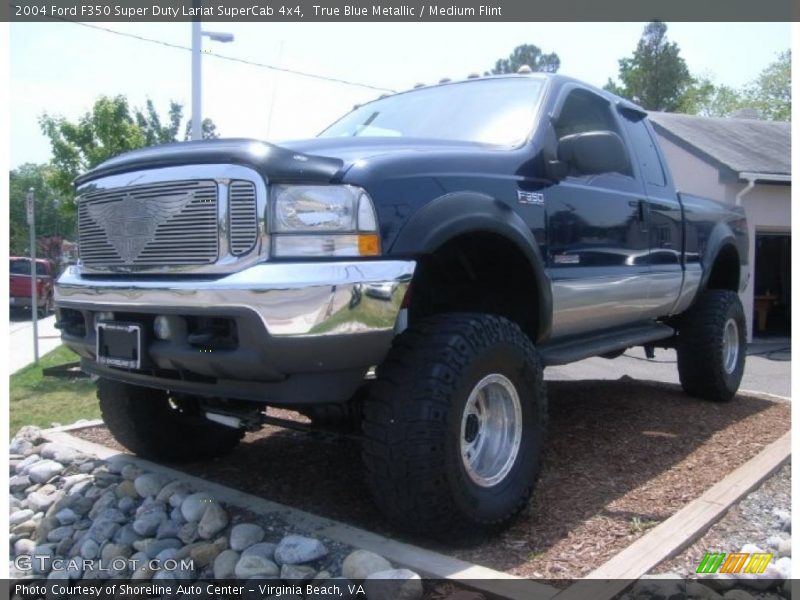 True Blue Metallic / Medium Flint 2004 Ford F350 Super Duty Lariat SuperCab 4x4