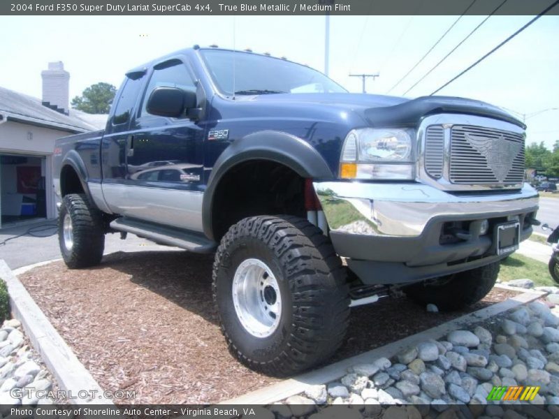 True Blue Metallic / Medium Flint 2004 Ford F350 Super Duty Lariat SuperCab 4x4