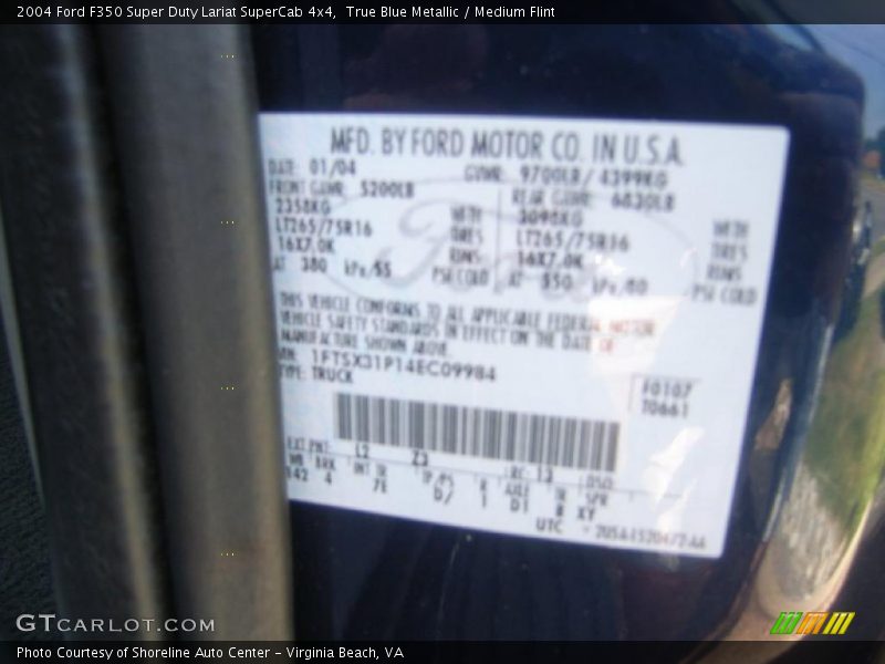 True Blue Metallic / Medium Flint 2004 Ford F350 Super Duty Lariat SuperCab 4x4