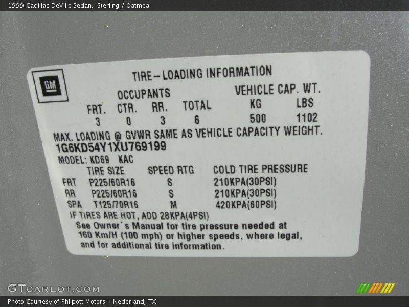 Sterling / Oatmeal 1999 Cadillac DeVille Sedan