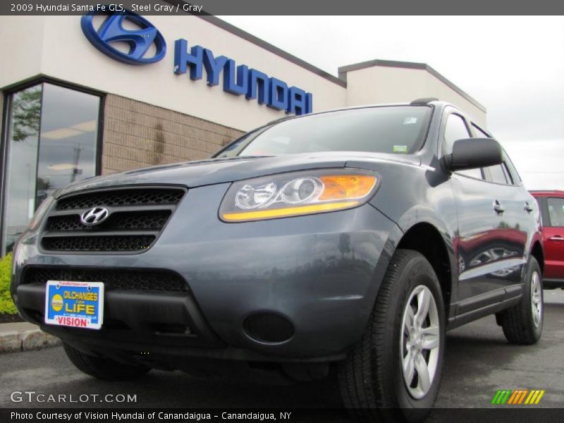Steel Gray / Gray 2009 Hyundai Santa Fe GLS