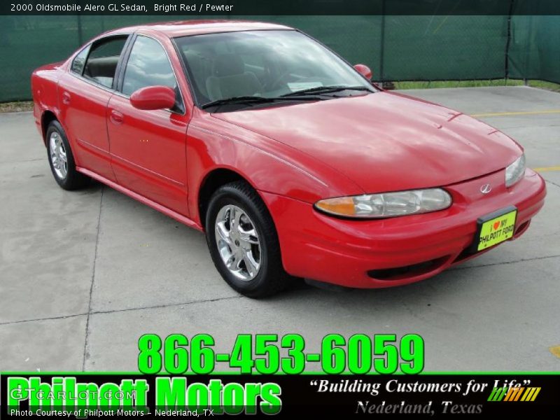 Bright Red / Pewter 2000 Oldsmobile Alero GL Sedan