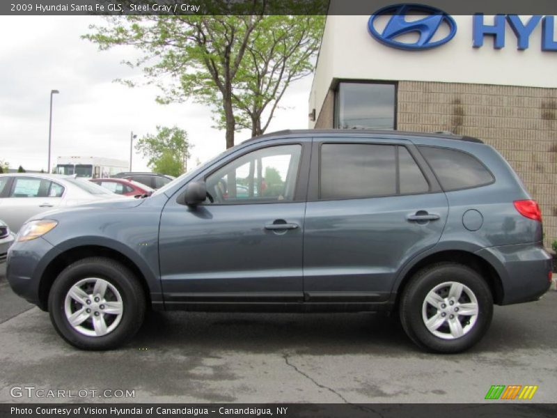 Steel Gray / Gray 2009 Hyundai Santa Fe GLS