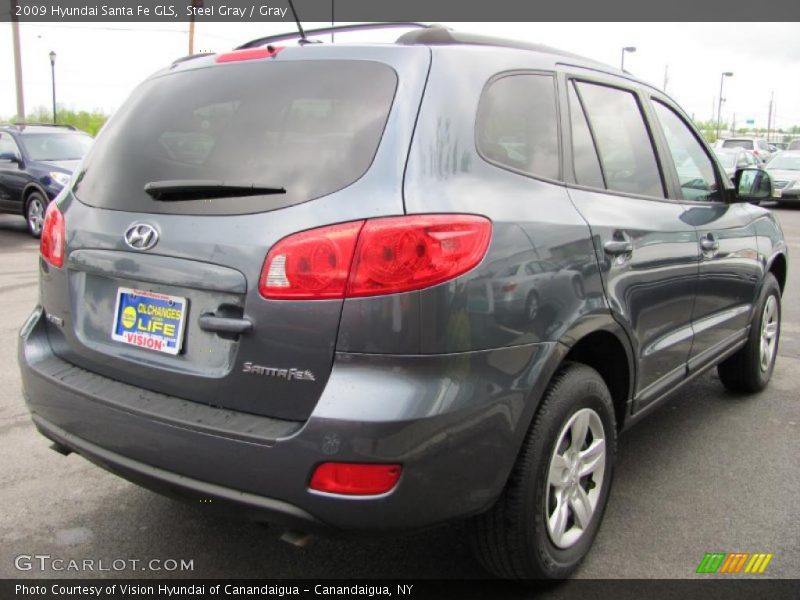 Steel Gray / Gray 2009 Hyundai Santa Fe GLS
