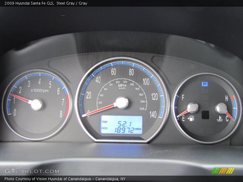 Steel Gray / Gray 2009 Hyundai Santa Fe GLS