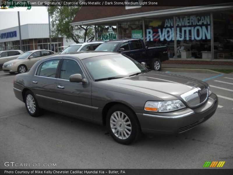 Charcoal Grey Metallic / Dark Stone/Medium Light Stone 2003 Lincoln Town Car Signature