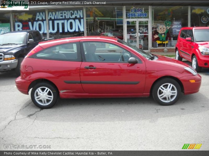 Sangria Red Metallic / Dark Charcoal 2004 Ford Focus ZX3 Coupe