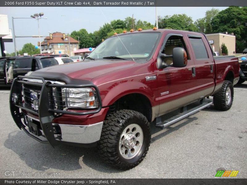Dark Toreador Red Metallic / Tan 2006 Ford F350 Super Duty XLT Crew Cab 4x4