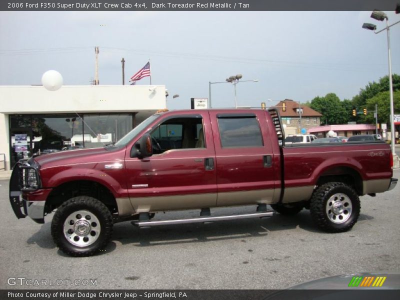 Dark Toreador Red Metallic / Tan 2006 Ford F350 Super Duty XLT Crew Cab 4x4