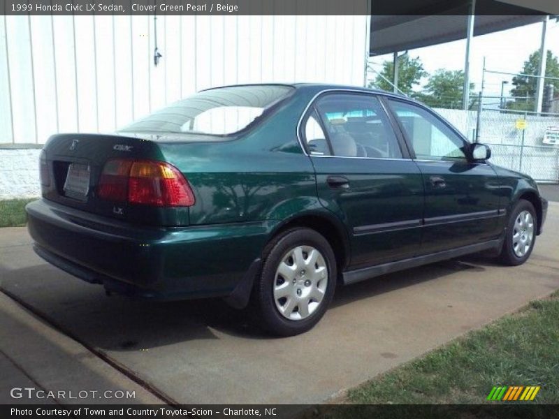 Clover Green Pearl / Beige 1999 Honda Civic LX Sedan