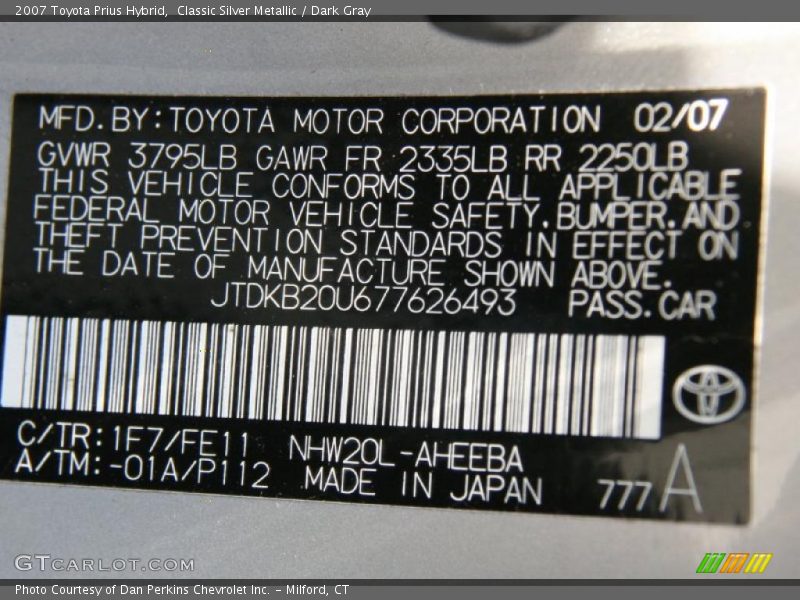Classic Silver Metallic / Dark Gray 2007 Toyota Prius Hybrid