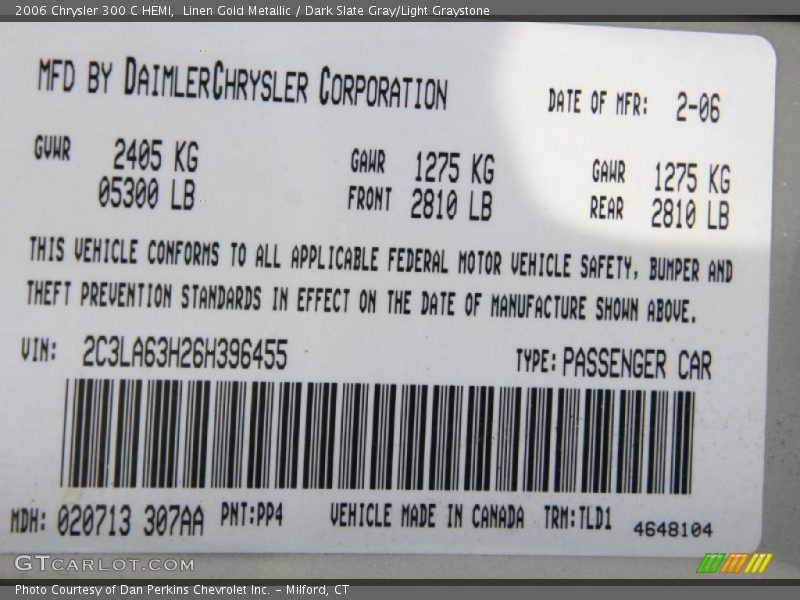 Linen Gold Metallic / Dark Slate Gray/Light Graystone 2006 Chrysler 300 C HEMI