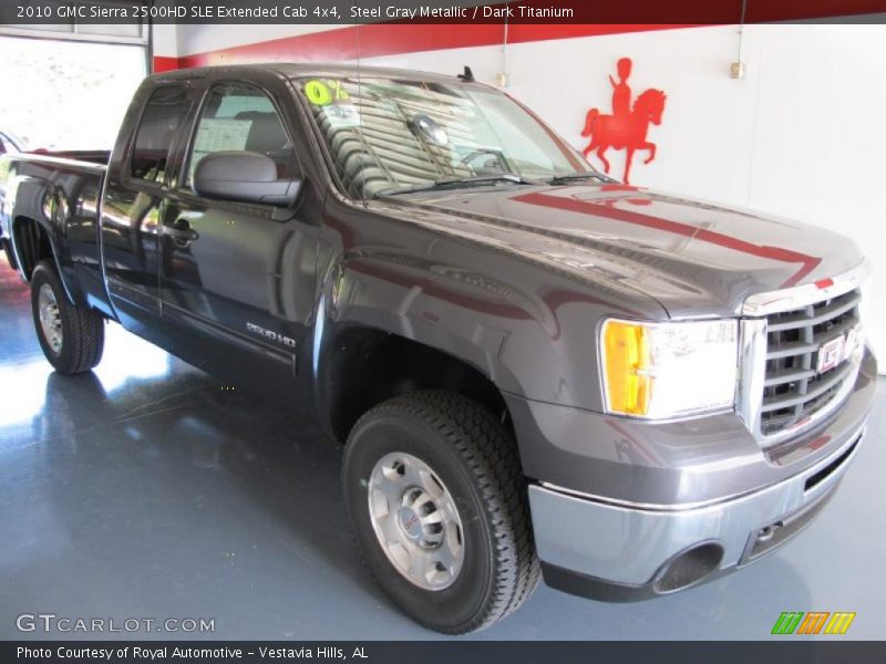 Steel Gray Metallic / Dark Titanium 2010 GMC Sierra 2500HD SLE Extended Cab 4x4