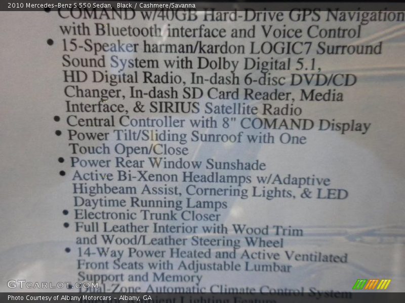 Black / Cashmere/Savanna 2010 Mercedes-Benz S 550 Sedan