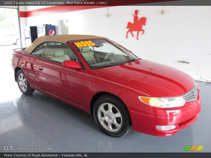 Red Flame Metallic / Ivory 2003 Toyota Solara SLE V6 Convertible