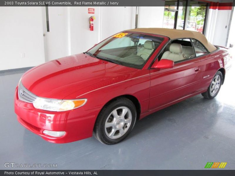 Red Flame Metallic / Ivory 2003 Toyota Solara SLE V6 Convertible
