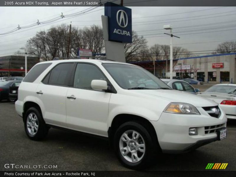 Aspen White Pearl / Saddle 2005 Acura MDX Touring