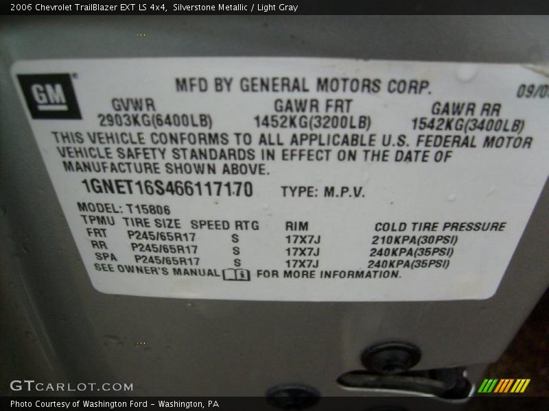 Silverstone Metallic / Light Gray 2006 Chevrolet TrailBlazer EXT LS 4x4