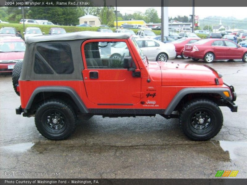Flame Red / Khaki 2004 Jeep Wrangler X 4x4