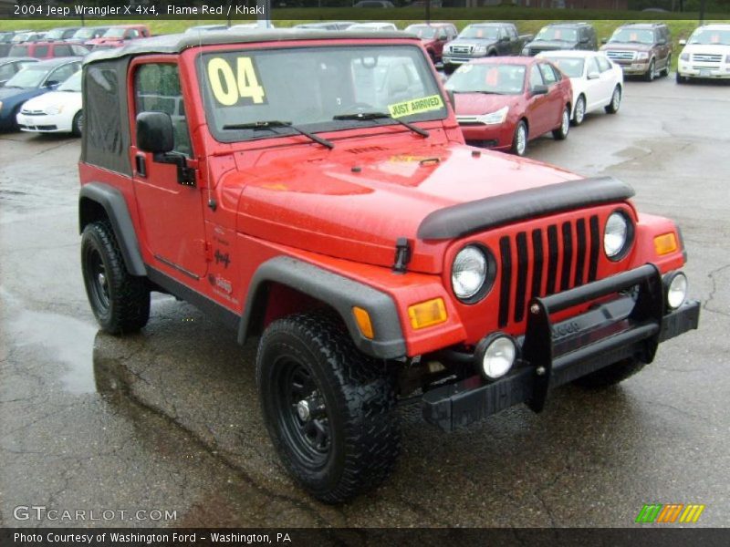 Flame Red / Khaki 2004 Jeep Wrangler X 4x4