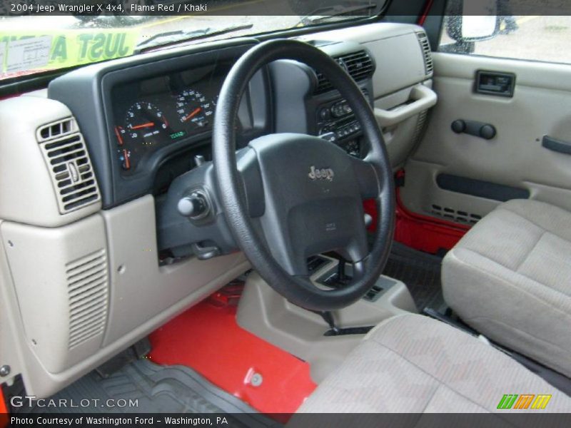 Flame Red / Khaki 2004 Jeep Wrangler X 4x4