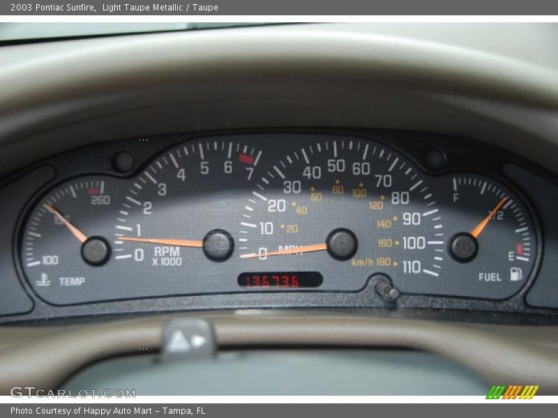 Light Taupe Metallic / Taupe 2003 Pontiac Sunfire